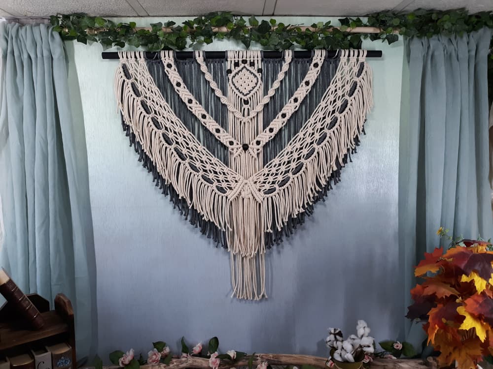 Small Beaded Macrame Wall Hanging by Desert Indulgence