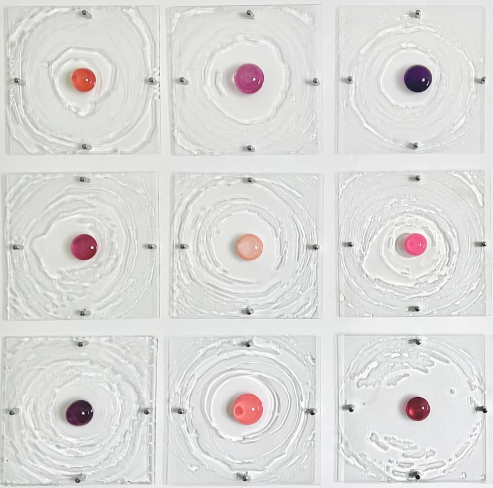 Ripple Effect In The Pink wall sculpture by Carla Goldberg Studio Art