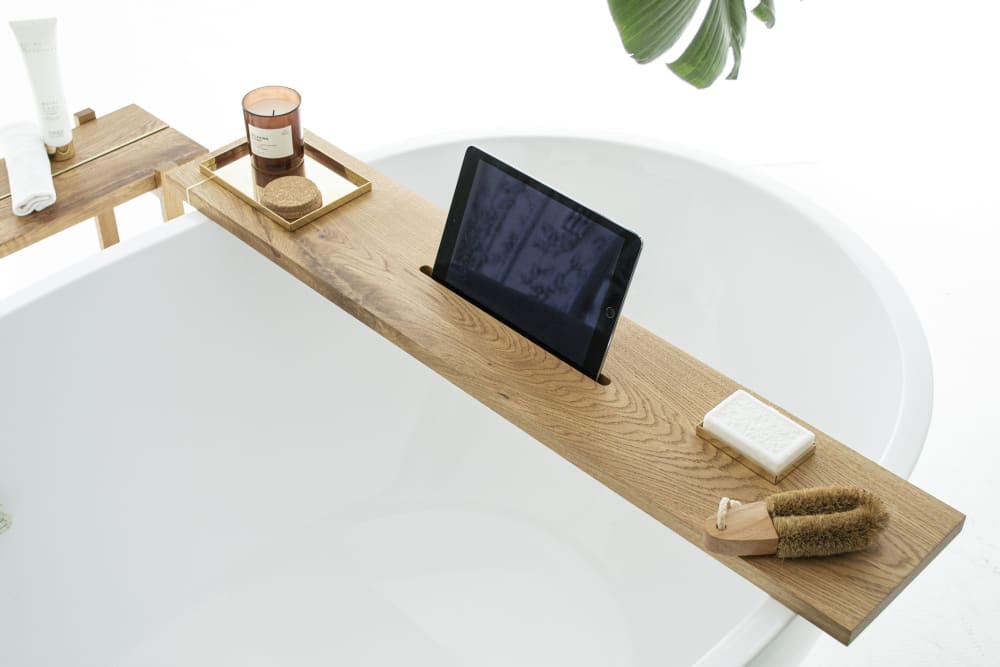 Live Edge Solid Wood Bathtub Tray Sustainable Wood Bath Caddy bathroom  Shelve Home Decor 