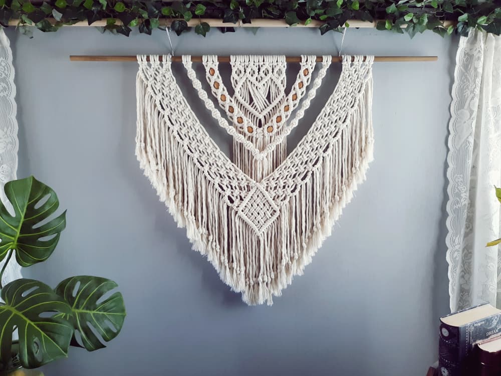 Macrame Wall Hanging with Dyed Fringe for Home Decor by Desert ...