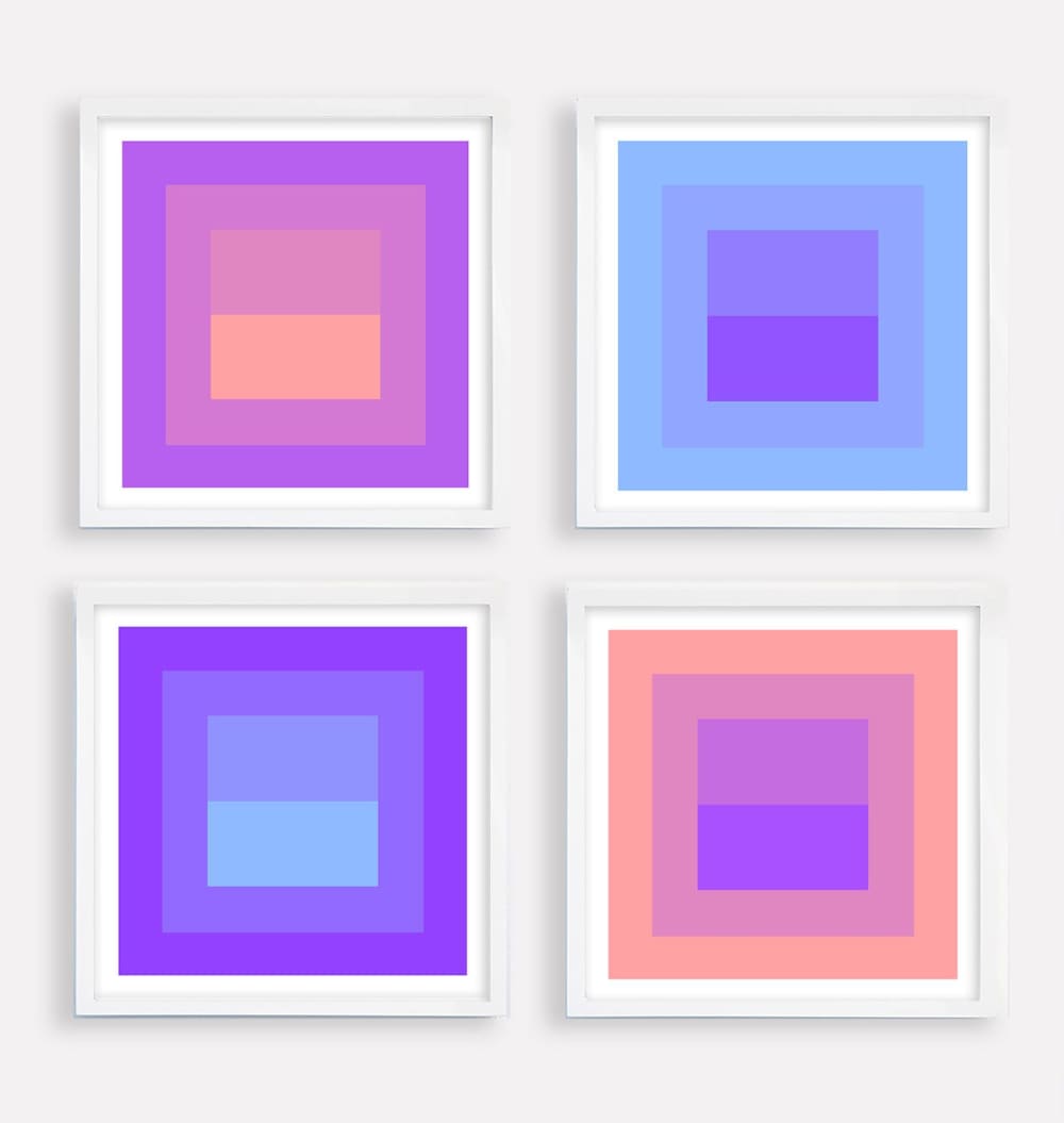 Geometric Color Study Set of 4 in Preppy Pastels by Daylight Dreams ...