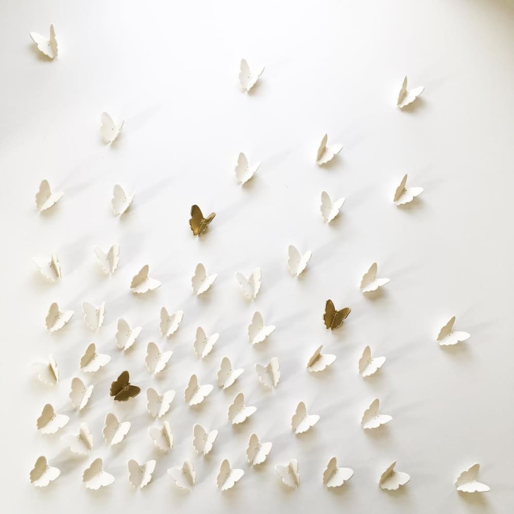 55 Original White Porcelain + Gold Ceramic Butterflies by Elizabeth ...