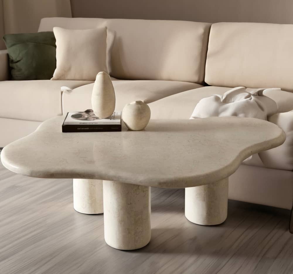 Travertine Coffee Table. Natural Stone Coffee Table. Marble by