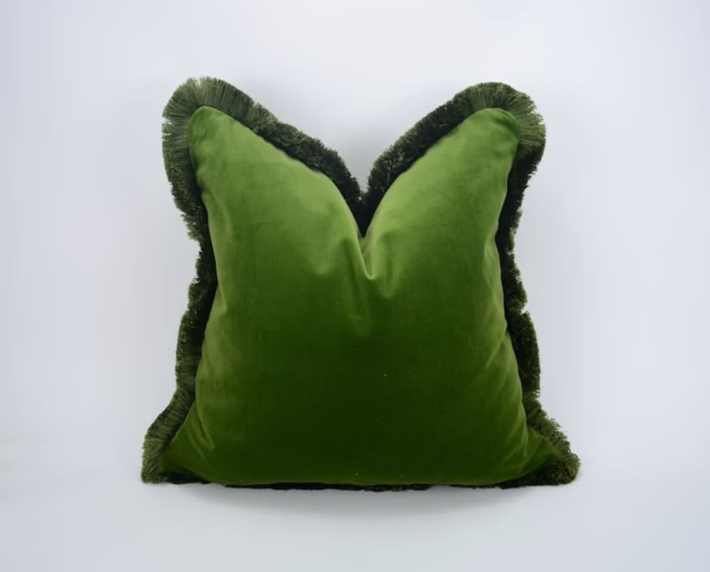 Emerald green 2024 fur pillow