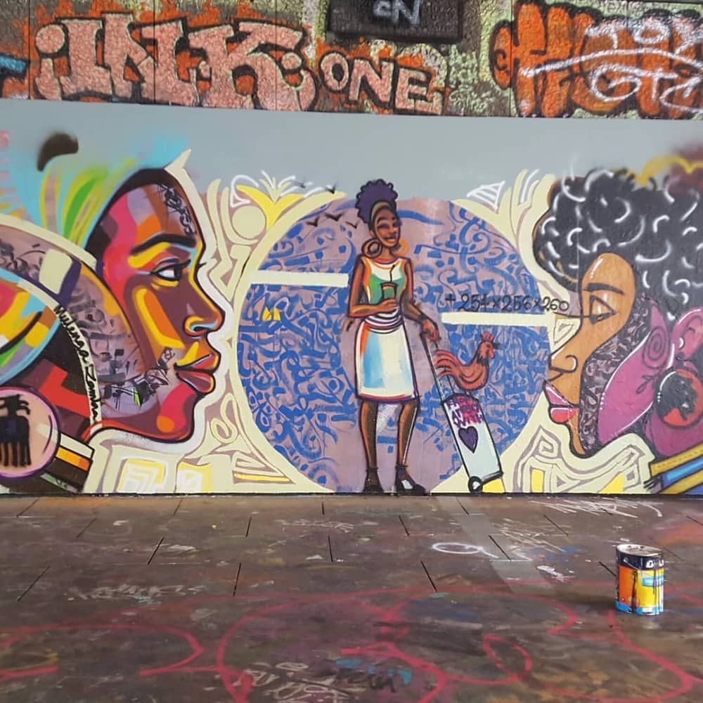 Graffiti Art Mural by Naney Chelwek at University of South Australia ...