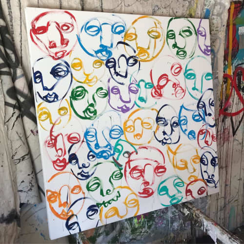 Abstract Painting | Oil And Acrylic Painting in Paintings by Andrew Cotton Art 100% COTTON. Item made of canvas