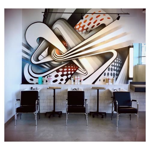 Indoor Mural | Murals by Anna Charney | Bishops Haircuts - Hair Color in Highlands Ranch. Item composed of synthetic
