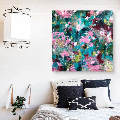 Joyous Beginnings | Oil And Acrylic Painting in Paintings by Paulette Insall. Item made of canvas & synthetic compatible with contemporary and eclectic & maximalism style