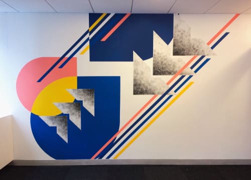 Geometric Mural | Murals by LAMKAT | Behalf Inc. in New York. Item composed of synthetic