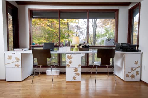 Custom Desk and Filing Cabinets | Tables by Iannone Design. Item composed of wood