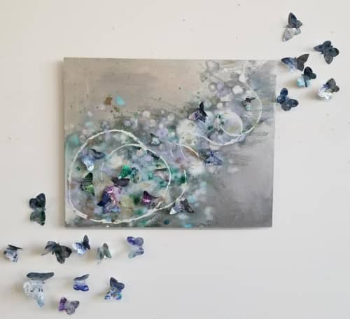 Butterflies | Wall Sculpture in Wall Hangings by Cara Enteles Studio. Item composed of metal & synthetic