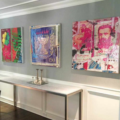 Israel Stamps | Oil And Acrylic Painting in Paintings by Andrew Cotton Art 100% COTTON. Item made of synthetic