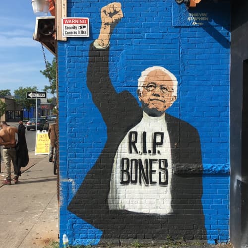 Bernie Sanders Mural | Murals by Thievin' Stephen | His & Hers Beauty & Apparel in Rochester