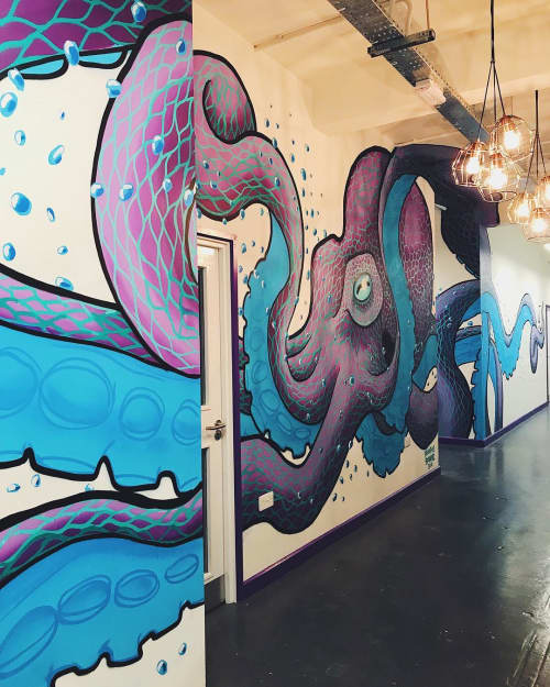 Big Octopus Mural By Frankie Strand At The Complete Works School London Wescover Murals 