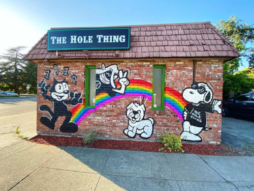 Snoopy | Street Murals by Darin | The Hole Thing in Santa Rosa. Item composed of synthetic