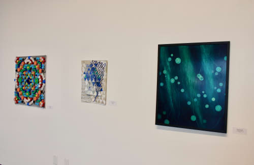 Plastic Plankton, Reverse Glass Painting | Oil And Acrylic Painting in Paintings by Deborah Kennedy | Bluseed Studios Inc in Saranac Lake. Item made of canvas