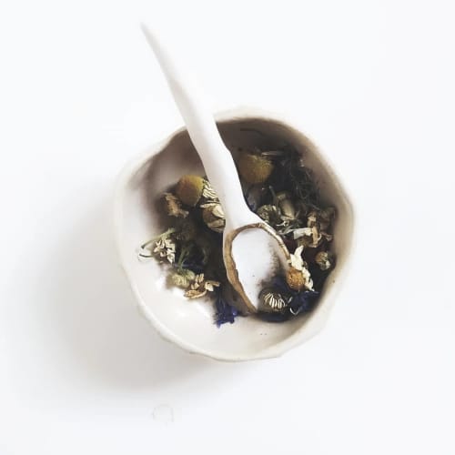 Handmade Ceramic Pinch Pot and Spoon | Bowl in Dinnerware by Smooth Ceramics. Item made of ceramic
