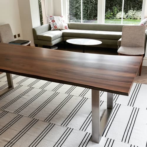 French Walnut Table | Dining Table in Tables by Handmade in Brighton. Item composed of walnut & steel