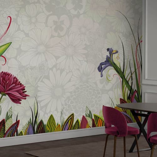 Flower | Wallpaper in Wall Treatments by Gina Triplett and Matt Curtius. Item composed of paper