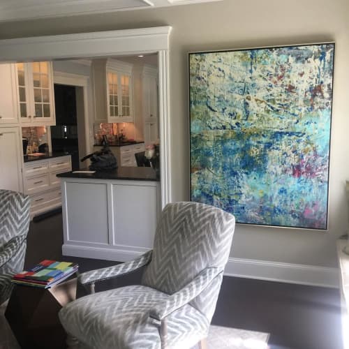 Multi-color Abstract Fine Art | Oil And Acrylic Painting in Paintings by Andrew Cotton Art 100% COTTON. Item made of canvas