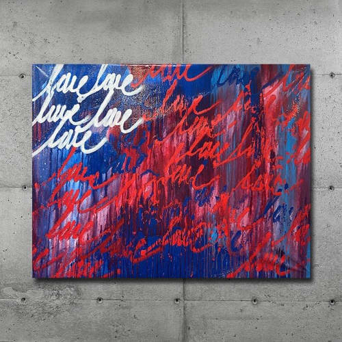 America Bleeds | Oil And Acrylic Painting in Paintings by Ruben Rojas. Item composed of canvas and synthetic