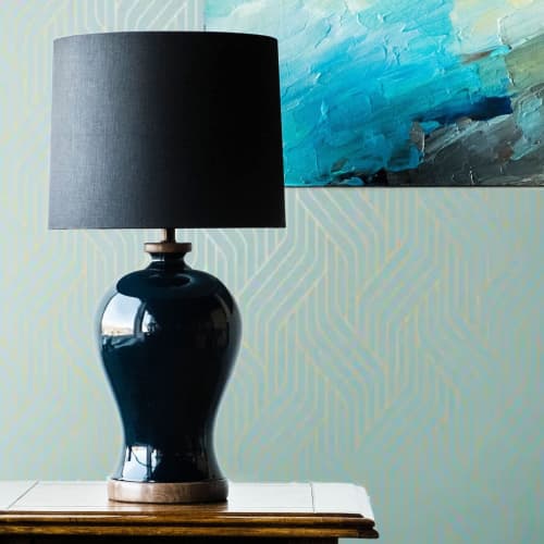 Dashiell Porcelain Table Lamp | Lamps by Lawrence & Scott. Item made of linen & stoneware