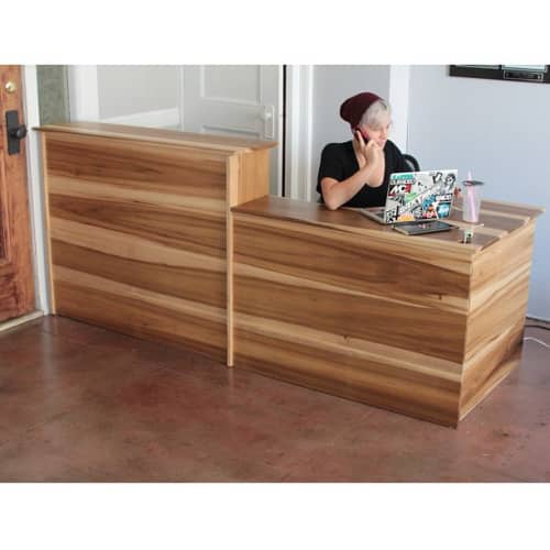 Sun Tanned Poplar Reception Desk | Tables by Monkwood | Downtown Los Angeles Art Walk in Los Angeles. Item made of wood