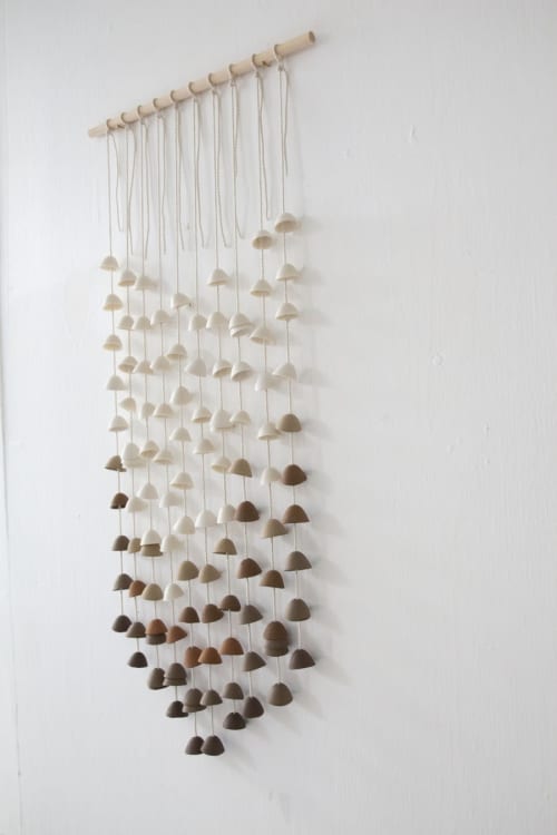 Ombre Ceramic Bells | Wall Sculpture in Wall Hangings by Kristina Kotlier. Item composed of ceramic in boho or minimalism style