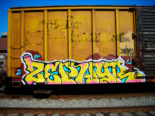 Freight Train Graffiti | Street Murals by Zephyr Graffiti | New York, NY in New York