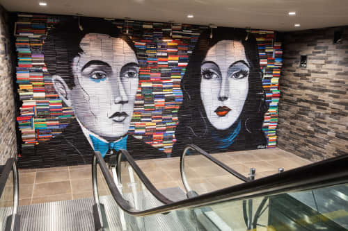 “Reworking The Past” mural | Murals by Mike Stilkey | iPic Theater, Houston Texas in Houston