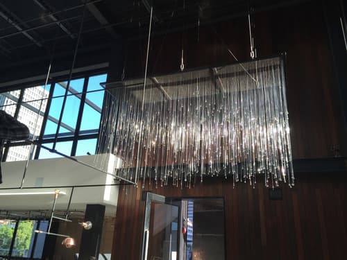 Quadrature Chandelier | Chandeliers by Neptune Glassworks | Otium in Los Angeles. Item composed of glass