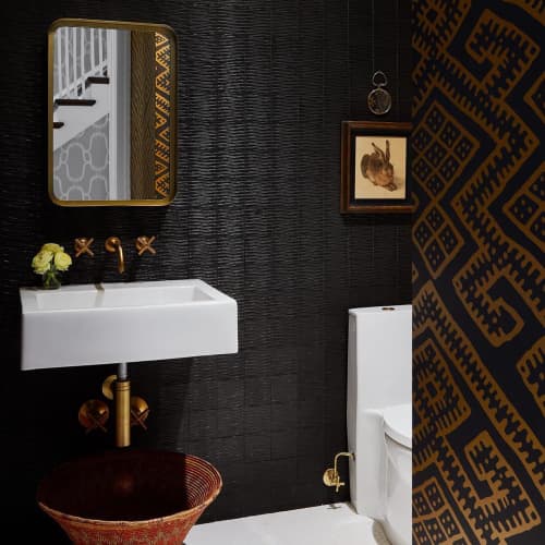 Kilim Black | Wallpaper in Wall Treatments by Relativity Textiles. Item composed of fabric and paper