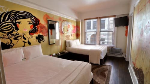Ladies Mural | Murals by Kelly Tunstall | Hotel Des Arts in San Francisco