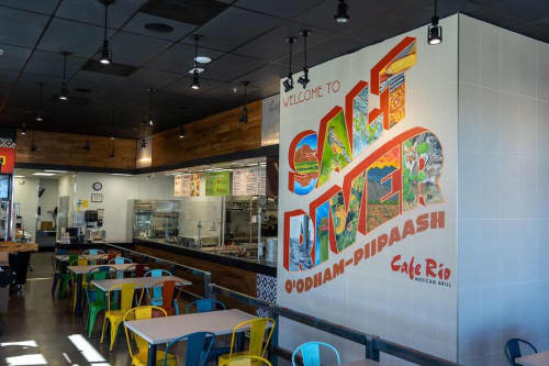 Salt River Mural | Murals by Josh Scheuerman | Cafe Rio Mexican Grill in Boise. Item made of synthetic