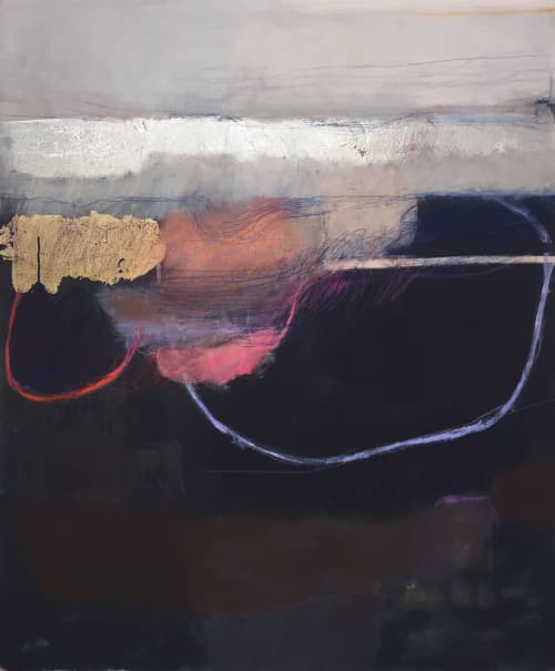 Above & Below | Oil And Acrylic Painting in Paintings by Ele Pack. Item composed of canvas & synthetic