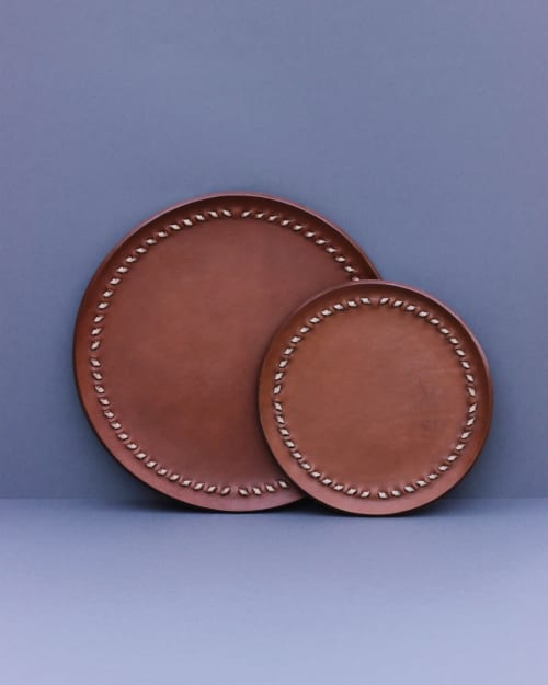 Daphne | Serving Tray in Serveware by Uniqka. Item made of leather