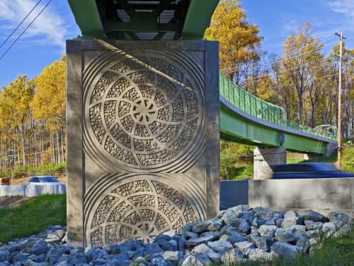 Rock Creek Trail Pedestrian Bridge | Public Sculptures by Vicki Scuri SiteWorks | Veirs Mill Road & Aspen Hill Road, Aspen Hill, MD in Aspen Hill. Item composed of concrete
