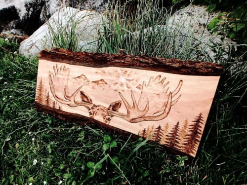 Moose | Wall Sculpture in Wall Hangings by Bisa Lisa Studio | MeeT on Main in Vancouver. Item made of wood