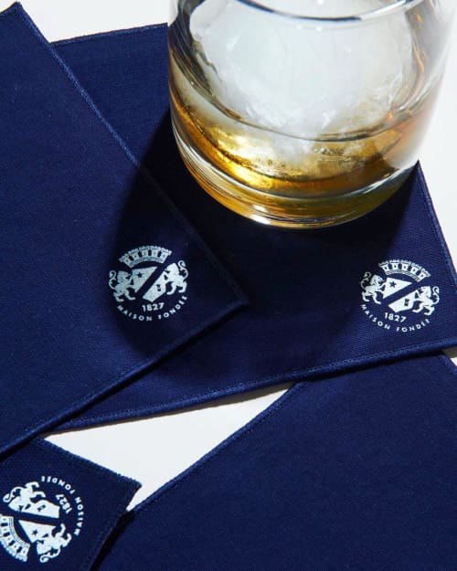 Cocktail Napkins | Linens & Bedding by ATELIER SAUCIER | Campari America in San Francisco. Item made of fabric