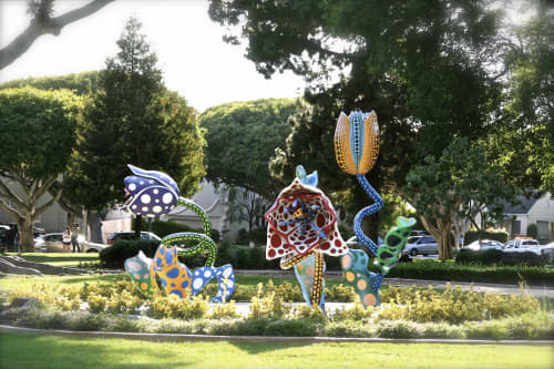 Hymn of Life: Tulips | Public Sculptures by Yayoi Kusama | Beverly Gardens Park in Beverly Hills