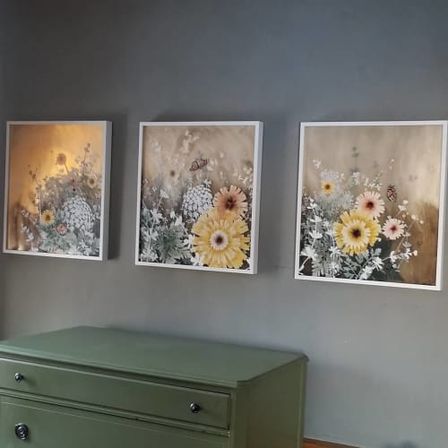 Field Monarchs | Oil And Acrylic Painting in Paintings by Cara Enteles Studio. Item composed of canvas