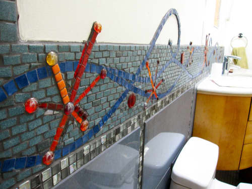 Sunburst Mosaic | Glasswork in Wall Treatments by Dyanne Williams Mosaics. Item made of glass with synthetic