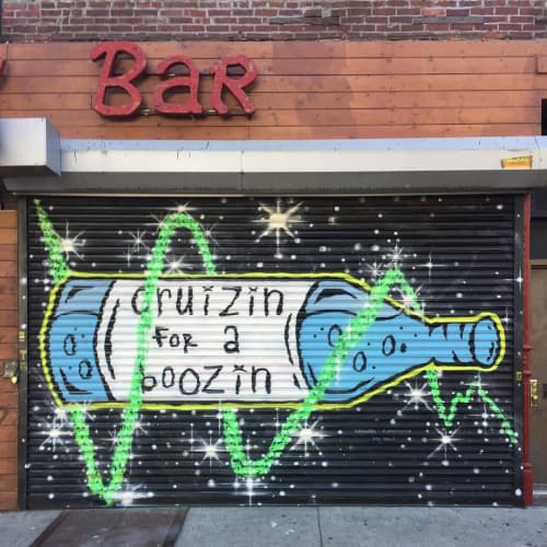 Cruizin For A Boozin | Murals by Dirt Cobain | Gallery Bar in Brooklyn