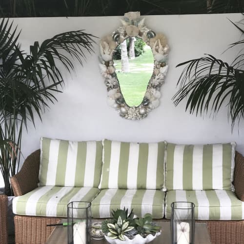 Seashell Mirror | Wall Sculpture in Wall Hangings by Christa Wilm. Item composed of glass