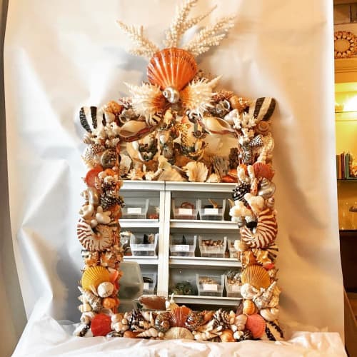 Seashell Mirror | Wall Sculpture in Wall Hangings by Christa Wilm. Item made of glass