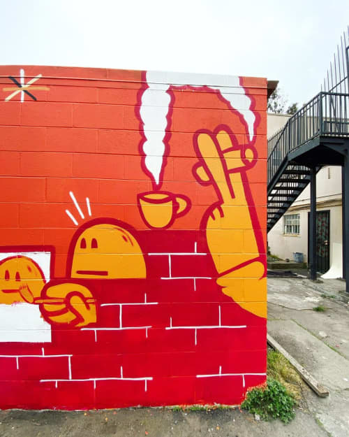 Ode to Philip Guston Mural | Street Murals by Darin. Item composed of synthetic