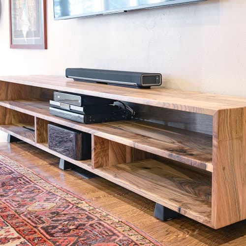 Custom wood store tv stand