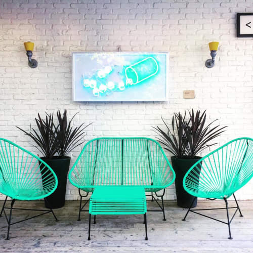 InLoveSeat, Acapulco Chair and Atom Ottoman | Accent Chair in Chairs by Innit Designs | Drake Devonshire in Prince Edward. Item made of steel