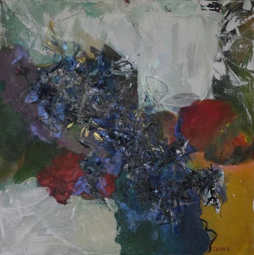 Painting | Oil And Acrylic Painting in Paintings by Julie Shunick Brown | The Lakes at Castle Hills in Lewisville. Item made of synthetic