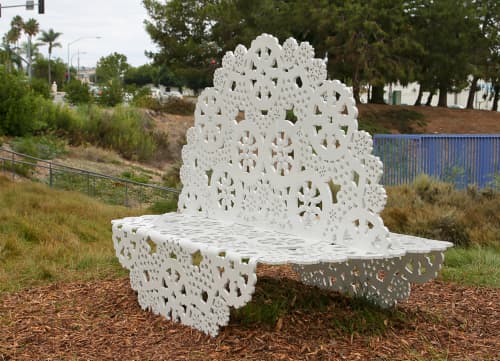 Double Doily | Sculptures by Jennifer Cecere | Civic Center Park in Newport Beach. Item composed of metal